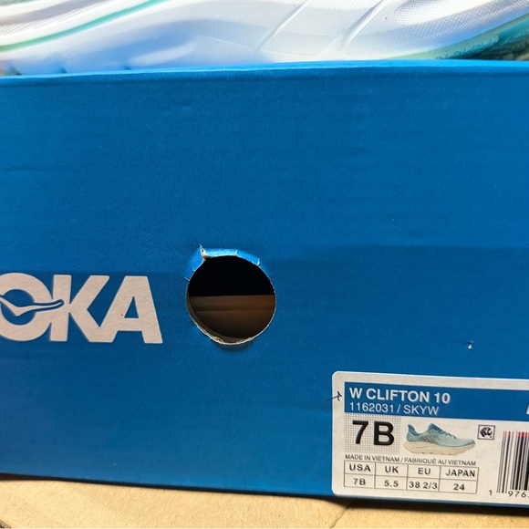 Hoka Athletic Shoes in Aqua Blue and White - Picture 3 of 10